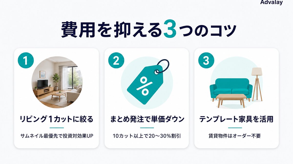バーチャルステージングの費用を抑える3つのコツ